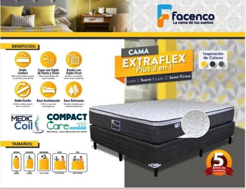 [01508] CAMA MATRIMONIAL FACENCO EXTRA FLEXE PLUS 3 EN 1 5 años de Garantia